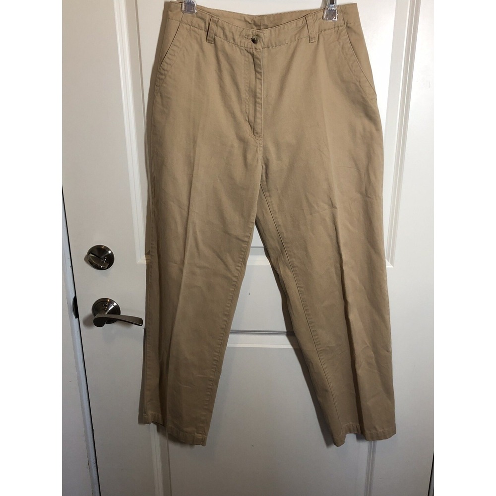 L.L. Bean Pants Women 10 Tan Khaki Chino Casual Career Workwear Outdoor